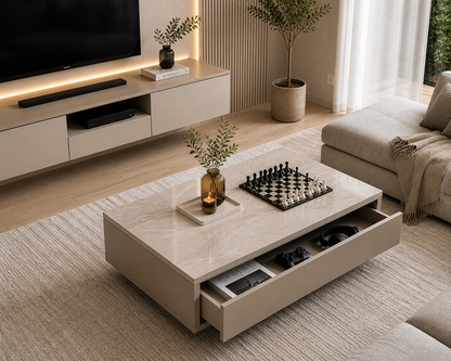 Mesa ratona con cajón.